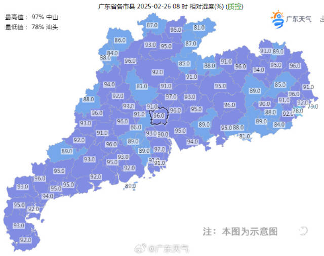 全省湿度情况。 全省湿度情况。