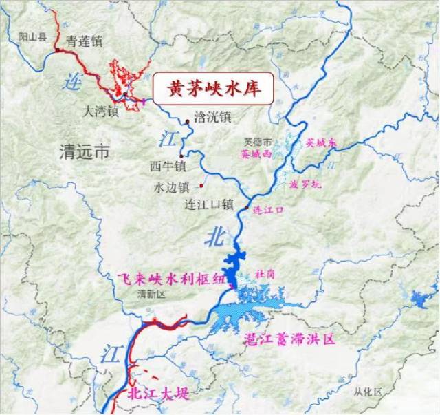 黄茅峡水库位置图。 黄茅峡水库位置图。