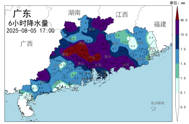 广东部分时段降雨情况。 广东部分时段降雨情况。
