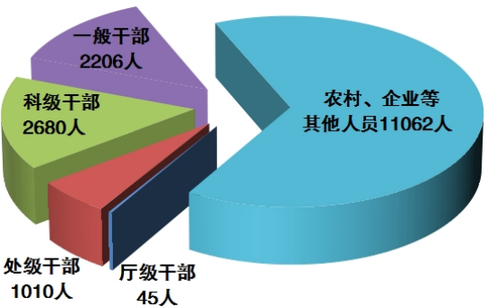 全省纪检监察机关处分人员按职级划分图